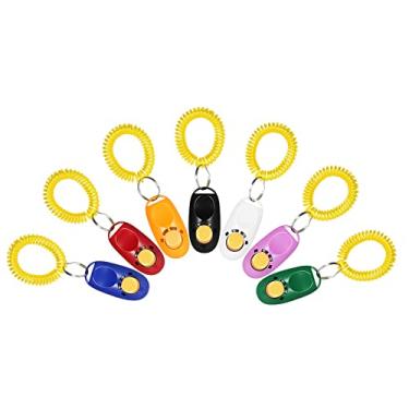 Imagem de LUGU New 7 Pacote de For o Dog Pet Clicker instrutor Aid pulso ferramenta de Clicker para Cão com correia de pulso