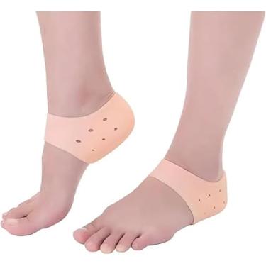 Imagem de Genérico Protetor De Calcanhar Hidratante Antirrachadura Cuidados Pés, Silicone, Seco, Rachado, 7.5x10cm