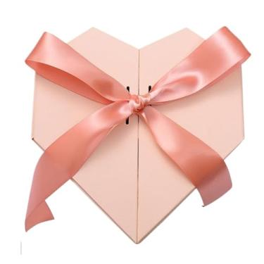 Imagem de Caixa de presente DIY em forma de coração – Papel para casamentos, festas e surpresas (rosa)