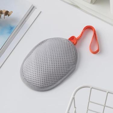 Imagem de Rede de espuma de limpeza de banho bolsa de sabão dupla face esponja esfoliante corporal esponja de banheiro bolsa de sabão de malha (Gary)