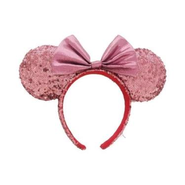 Imagem de Tiara De Orelhas Da Minnie Mouse Com Lantejoulas Rosa Disney Space Mou