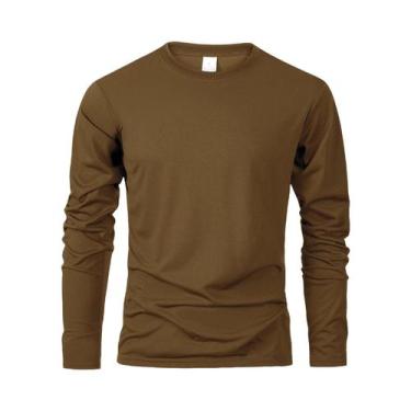 Imagem de Camiseta Masculina De Manga Longa Preta Casual De Alta Qualidade Para 