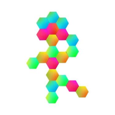 Imagem de Painéis De Luz LED Hexagonais RGB Para Jogos, Luzes De Parede Para Cas