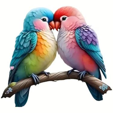 Imagem de Dois ramos de pássaros PVC vinil adesivos de carro adesivos à prova d'água adesivos autoadesivos para carros, laptops, caminhões, motocicletas, parede, janela, bagagem, capa de arranhão, decoração de