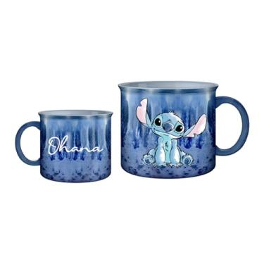 Imagem de Silver Buffalo Disney Lilo and Stitch "Ohana" Caneca de cerâmica esmaltada reativa, 590 ml