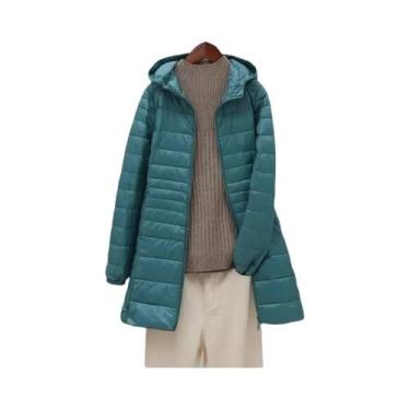 Imagem de Jaqueta De Inverno Leve Com Capuz Em Pluma De Pato Branca plus Size Pa