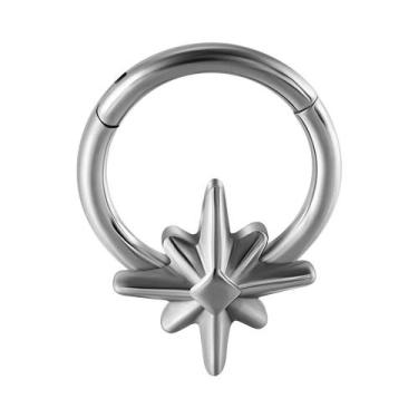 Imagem de Piercing De Titânio Sólido Com Hexagrama, Clicker Articulado Para Sept