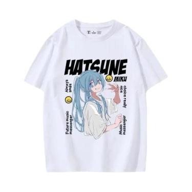 Imagem de Camiseta De Algodão Para Meninos E Meninas Com Tema De Anime Hatsune M