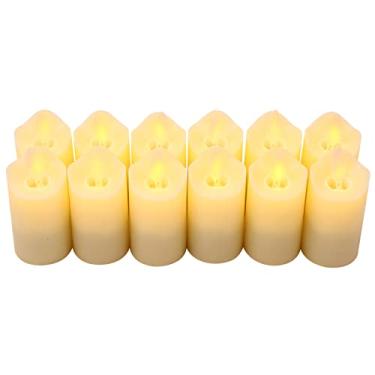 Imagem de 12 PCS Velas LED Sem Chama Recarregáveis com Tremelique Realista Luzes de Vela em Coluna Fio Elétrica para Halloween Festivais Decoração Festa Casamen