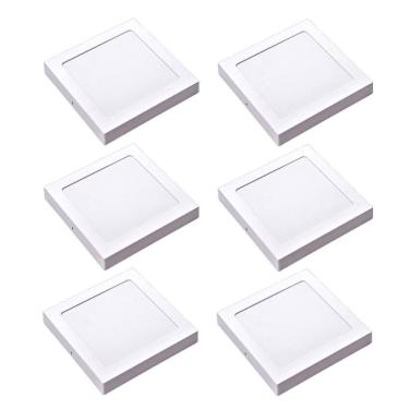 Imagem de Kit 6 Painel Plafon Led Sobrepor Quad Branca 6500K 12W 17Cm