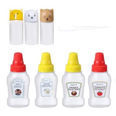 Imagem de Mini Frasco Refilável de Ketchup para Salada e Caixa de Almoço Bento (Pacote de 2 (molho + salada))