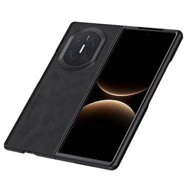 Imagem de LTLMYDAM Capa fosca para Huawei Mate X7, capa de couro para homens e mulheres, capa antidigitais ultrafina e leve, preta, X7