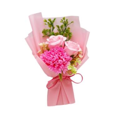 Imagem de Fenteer Flores artificiais decorativas, ornamento floral perfumado, buquê de sabonete floral para o Dia dos Namorados, casamento, mulheres, mães e meninas, Rosa