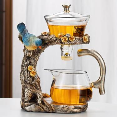 Imagem de Conjunto de chá mágico Kungfu, bule magnético de vidro, bule magnético semiautomático com infusor, bule de chá de vidro resistente ao calor, conjunto de chá mágico perfeito para presentes de Natal