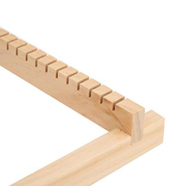 Imagem de GLOGLOW Máquina de Tecelagem de Madeira Tradicional, Teares de Tecelagem Mini Tear de tricô Artesanal para Iniciantes, Com Acabamento Fino e Material de Madeira Maciça, ótimo Brinquedo Educativo para Crianças e