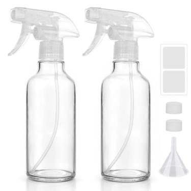 Imagem de Hethyo Frascos de spray de vidro de 500 ml, frascos vazios de spray/spray, pequenos recipientes recarregáveis para cuidados com o cabelo, soluções de limpeza, plantas, óleos essenciais, pacote com 2
