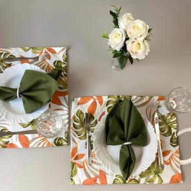 Imagem de Jogo Americano 6 Peças Mesa Posta Café da Manhã Jantar Guardanapo Porta-Guardanapo Elegante (JA018)