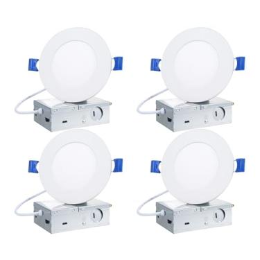 Imagem de 4PCS 9W 3W LED Downlight com Modo de Luz Noturna Painel Teto Redondo Ultra-Fino Alta Brilho Embutido 5CCT 2000K Amarela Quente Alto CRI 80-85 Ângulo F