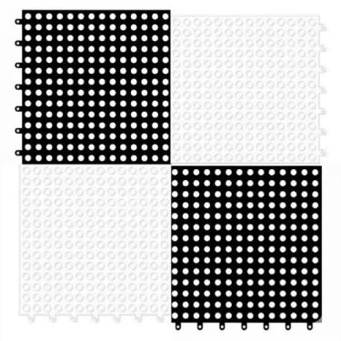 Imagem de Tapete Flexível Emborrachado Superfície Antiderrapante 30x30cm para Box Banheiro Piscina (Preto)