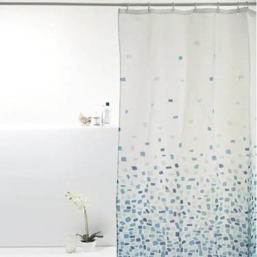 Imagem de Cortina Para Box Banheiro Antimofo Poliéster 198x180cm - UZOO, Cortina