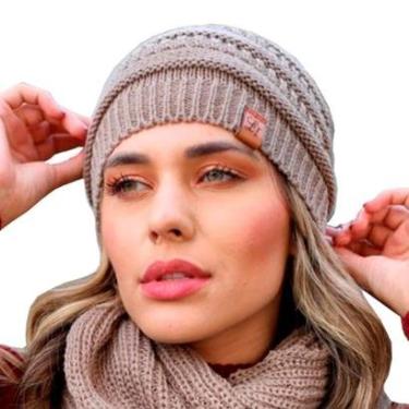 Imagem de Touca feminina masculina gorro lã grossa tricot frio inverno-Unissex