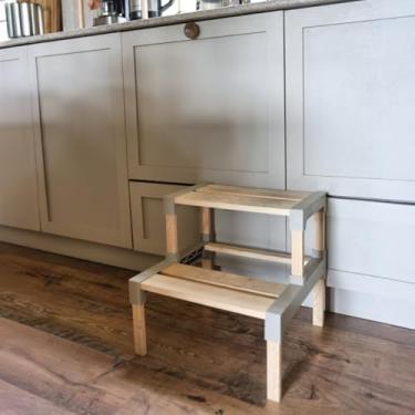 Imagem de Nabrise, Mini Escada Leve e Funcional Infantil em Madeira Multiuso com 2 Degraus 2068