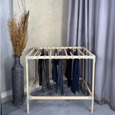 Imagem de Nabrise, Mini Arara Cabideiro para Calças em Madeira Fácil Montar 2037