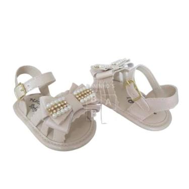 Imagem de Sandalia Bebe Infantil Menina Luxo Laço Strass Manozinhos Baby Ref.LP0