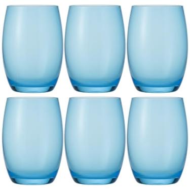 Imagem de Jogo De 6 Copos de Vidro 450ml Redondo Água e Suco Cor: Azul