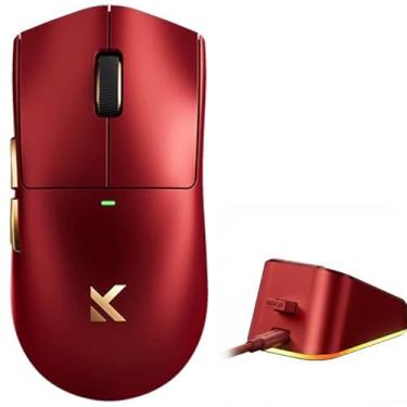Imagem de Hyekit Mouse para jogos MCHOUSE K7 Ultra Wireless Esports com base de carregamento magnético, sensor óptico PAW3950, sondagem dupla de 8K, 42K DPI, 59 g leve, 5 botões programáveis, bateria de 130