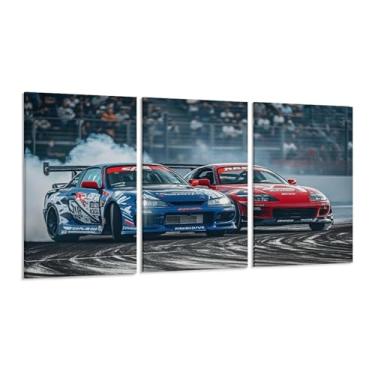 Imagem de HUIROBO Pôster de carros esportivos S15 And Sup Jdm arte de parede em tela para sala de estar quarto decoração de casa escritório pintura pôsteres (30 x 60 cm) × 3
