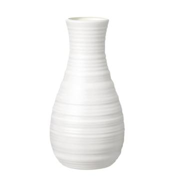 Imagem de Vaso de flores de plástico branco de 20 cm de altura, vasos de cerâmica para flores, pequeno vaso floral decorativo para mesa de buquê, centros de mesa, sala de estar, decoração de escritório