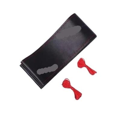 Imagem de 40 cm - 50 cm Capa de volante extra grande para carro trança de volante de carro durável 、Conjunto geral para quatro estações (preto-vermelho, 50 cm)