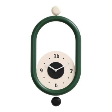 Imagem de Relógio de parede simples não perfurado para sala de estar, relógio moderno, relógio de parede, adequado para hotéis, restaurantes e salas de estar. Relógio de parede (verde)