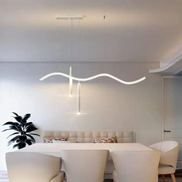 Imagem de Luminária pendente LED moderna para mesa de jantar, com intensidade regulável, design de foco, lustre, luminária de teto moderna para cozinha, altura ajustável com controle remoto, ideal par