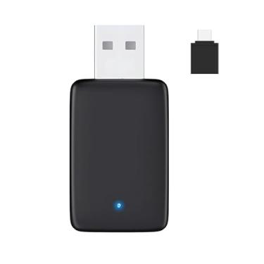 Imagem de Nova Versão 2025 - Adaptador 2 em 1 CarPlay e Android Auto Sem Fio, Mini USB Dongle, Bluetooth 5.0, Wi-Fi 5.8GHz, Plug & Play, Converte CarPlay Fio para Sem Fio, Compatível 2016-2023