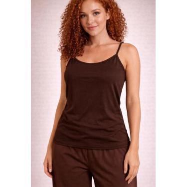 Imagem de Blusinha Feminina Alcinha Básica Conforto em Poliamida - CITIFOZ, Marr