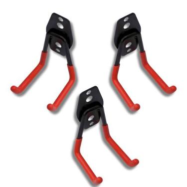 Imagem de Kit 3 Suporte Multiuso Aço Para Parede Suporta Até 23kg Bike Mangueira