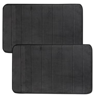 Imagem de Tapete Soft para Banheiro 60x40 cm Macio e Absorvente Uso Interno (Preto)