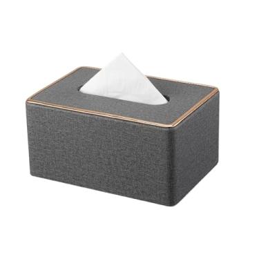 Imagem de Porta-lenços faciais retangular de couro moderno, dispensador de lenços para casa, escritório, carro, capa de mesa (pequena)