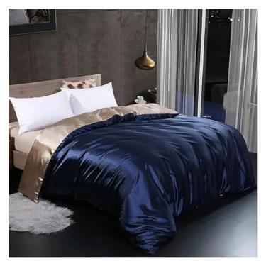 Imagem de Jogo de cama de leopardo macio e legal, conjunto de capa de edredom de cetim e café, lençol com elástico, 4 peças, cama de luxo em uma bolsa (D King Size 2,0 m, 4 peças)