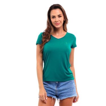 Imagem de Camiseta Feminina Básica Gola V Viscose Dry Manga Curta