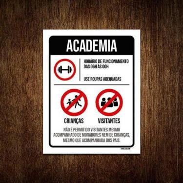 Imagem de Kit 3 Placas Regras Normas Uso Academia