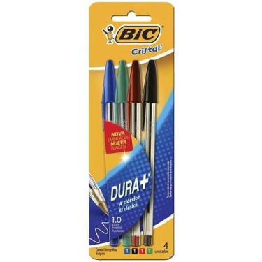 Imagem de Jogo de Canetas BIC Cristal  BIC Cristal 4 Cores  Azul Ponta 1.0mm  Le