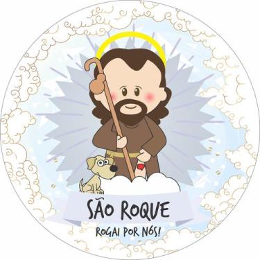 Imagem de Painel de Lona Redondo Santinhos Católicos São Roque - Fabrika De Fest