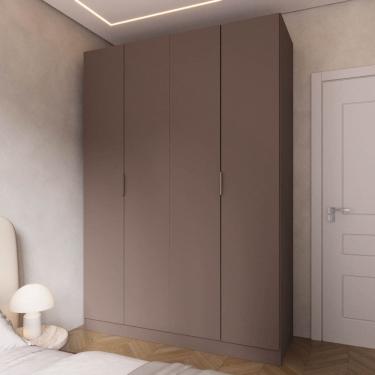 Imagem de Guarda Roupa Modulado 100% Mdf 4 Portas Orion Cabecasa Madeiraoriginals Mocha