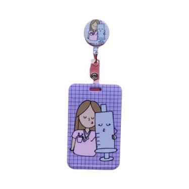 Imagem de Porta-Crachá Retrátil Horizontal Com Clipe Para Enfermeiros, Médicos E