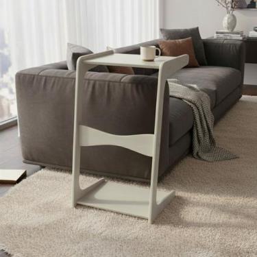 Imagem de Mesa de Canto Itália Suporte Lateral Sofá com Base Clássica Curva Off 