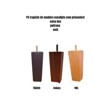 Imagem de KIT 4 PÉ TRAPÉZIO 17CM MADEIRA MACIÇA Cor:Mel - CS MOVEIS, Mel