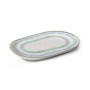 Imagem de Travessa Miami Filete Ouro 34Cm Em Cerâmica Alleanza - Alleanza Cerâmi